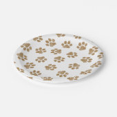 Doodle Paws, Hundepaws, orange Goldpaws Pappteller (Schrägansicht)