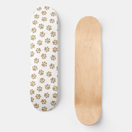 Doodle Paws, Hundepaws, orange Goldpaws Skateboard (Vorderseite)