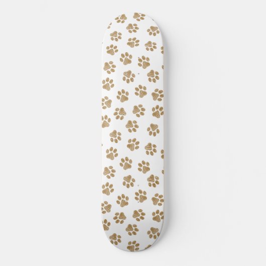 Doodle Paws, Hundepaws, orange Goldpaws Skateboard (Vorderseite)