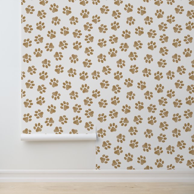 Doodle Paws, Hundepaws, orange Goldpaws Tapete (Anwendung)