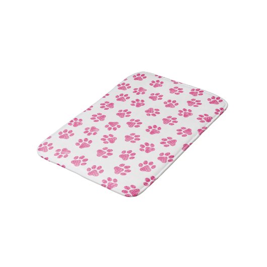 Doodle Paws, Hundepaws, rosa Paws Badematte (Schrägansicht)