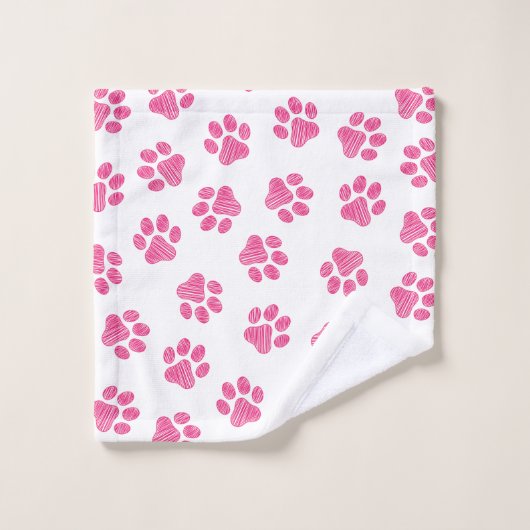 Doodle Paws, Hundepaws, rosa Paws Badhandtuch Set (Waschlappen)