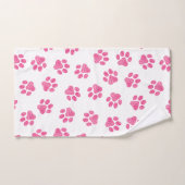 Doodle Paws, Hundepaws, rosa Paws Badhandtuch Set (Handtuch)