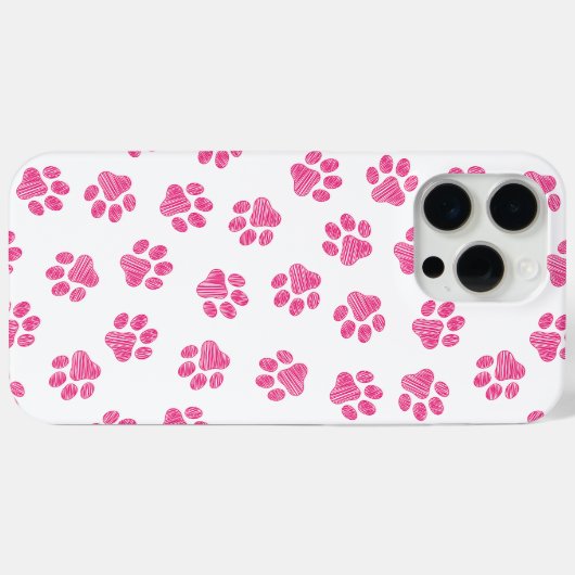 Doodle Paws, Hundepaws, rosa Paws Case-Mate iPhone Hülle (Rückseite (Horizontal))