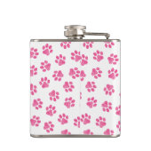 Doodle Paws, Hundepaws, rosa Paws Flachmann (Rückseite)
