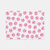 Doodle Paws, Hundepaws, rosa Paws Fleecedecke (Vorderseite (Horizontal))