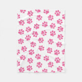 Doodle Paws, Hundepaws, rosa Paws Fleecedecke (Vorderseite)