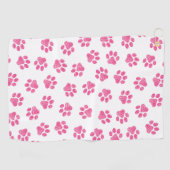 Doodle Paws, Hundepaws, rosa Paws Golfhandtuch (Horizontal)