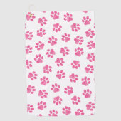 Doodle Paws, Hundepaws, rosa Paws Golfhandtuch (Vorderseite)