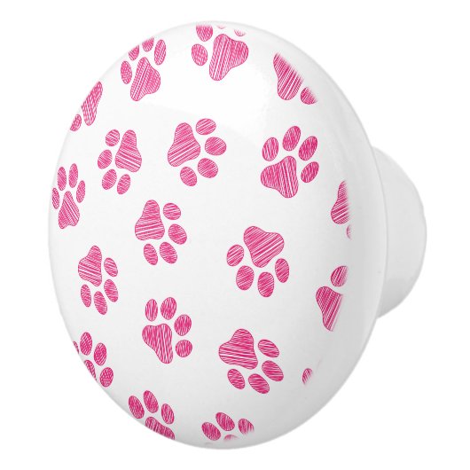Doodle Paws, Hundepaws, rosa Paws Keramikknauf (Rechts)