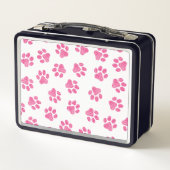 Doodle Paws, Hundepaws, rosa Paws Metall Brotdose (Rückseite)