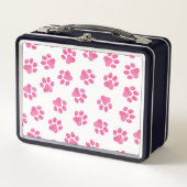 Doodle Paws, Hundepaws, rosa Paws Metall Brotdose (Vorderseite)