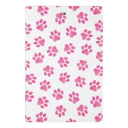 Doodle Paws, Hundepaws, rosa Paws Mini Klemmbrett (Rückseite)