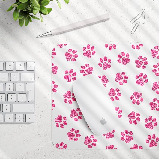 Doodle Paws, Hundepaws, rosa Paws Mousepad
