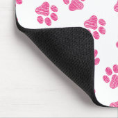 Doodle Paws, Hundepaws, rosa Paws Mousepad (Ecke)