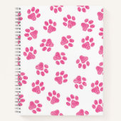 Doodle Paws, Hundepaws, rosa Paws Notizblock (Vorderseite)