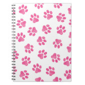 Doodle Paws, Hundepaws, rosa Paws Notizblock (Vorderseite)