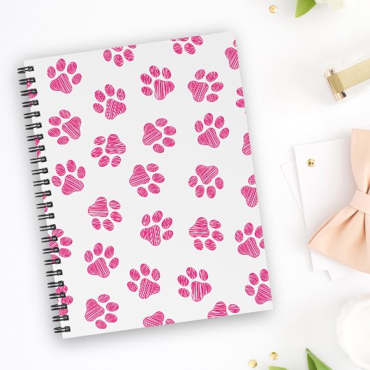 Doodle Paws, Hundepaws, rosa Paws Notizblock