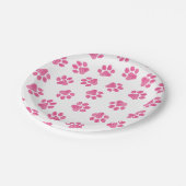 Doodle Paws, Hundepaws, rosa Paws Pappteller (Schrägansicht)