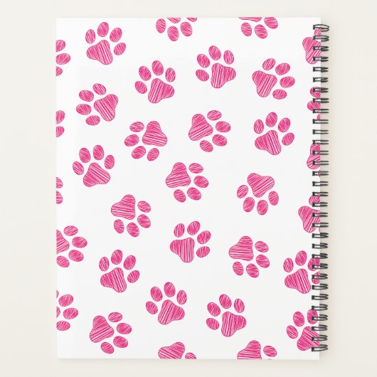 Doodle Paws, Hundepaws, rosa Paws Planer (Rückseite)