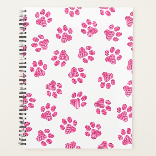 Doodle Paws, Hundepaws, rosa Paws Planer (Vorderseite)