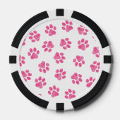 Doodle Paws, Hundepaws, rosa Paws Pokerchips (Vorderseite)