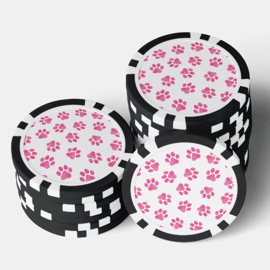 Doodle Paws, Hundepaws, rosa Paws Pokerchips (Stapel)