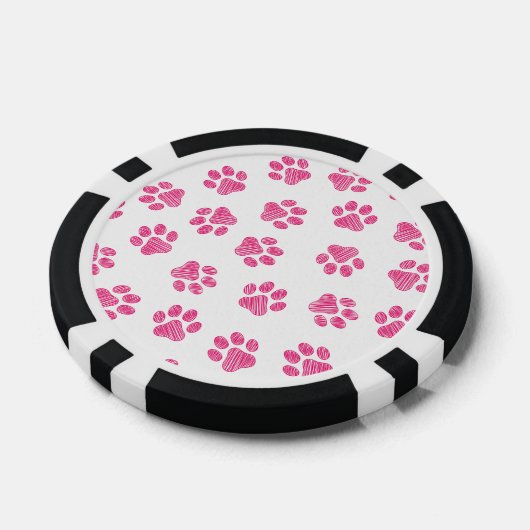 Doodle Paws, Hundepaws, rosa Paws Pokerchips (Einzeln)