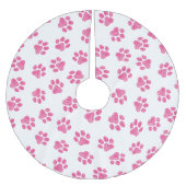 Doodle Paws, Hundepaws, rosa Paws Polyester Weihnachtsbaumdecke (Vorderseite)
