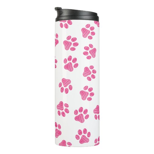 Doodle Paws, Hundepaws, rosa Paws Thermosbecher (Nach rechts gedreht)