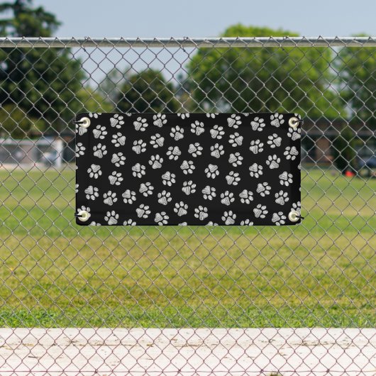 Doodle Paws, Hundepfähle, weiße Pasten Banner (Insitu)