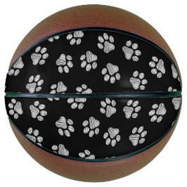 Doodle Paws, Hundepfähle, weiße Pasten Basketball