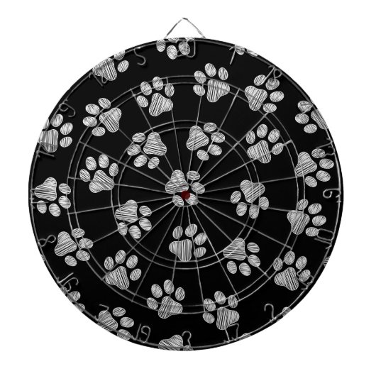 Doodle Paws, Hundepfähle, weiße Pasten Dartscheibe (vorne)