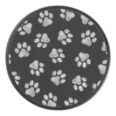 Doodle Paws, Hundepfähle, weiße Pasten Eishockey Puck (Vorderseite)