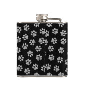 Doodle Paws, Hundepfähle, weiße Pasten Flachmann (Rückseite)