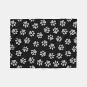 Doodle Paws, Hundepfähle, weiße Pasten Fleecedecke (Vorderseite (Horizontal))