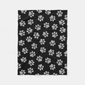 Doodle Paws, Hundepfähle, weiße Pasten Fleecedecke (Vorderseite)