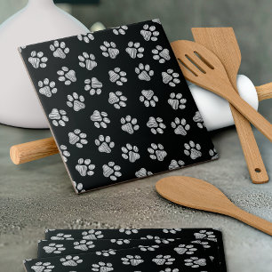 Doodle Paws, Hundepfähle, weiße Pasten Fliese