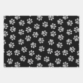 Doodle Paws, Hundepfähle, weiße Pasten Geschenkpapier Set (Vorderseite 2)