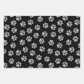 Doodle Paws, Hundepfähle, weiße Pasten Geschenkpapier Set (Vorderseite)