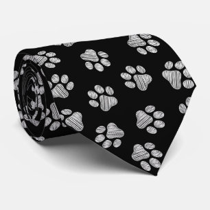 Doodle Paws, Hundepfähle, weiße Pasten Krawatte