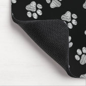 Doodle Paws, Hundepfähle, weiße Pasten Mousepad (Ecke)