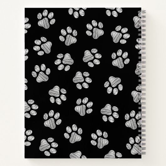 Doodle Paws, Hundepfähle, weiße Pasten Notizblock (Rückseite)