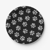 Doodle Paws, Hundepfähle, weiße Pasten Pappteller (Vorderseite)