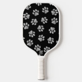 Doodle Paws, Hundepfähle, weiße Pasten Pickleball Schläger (Vorderseite)