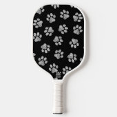 Doodle Paws, Hundepfähle, weiße Pasten Pickleball Schläger (Rückseite)