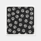 Doodle Paws, Hundepfähle, weiße Pasten Serviette (Vorderseite)