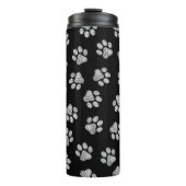 Doodle Paws, Hundepfähle, weiße Pasten Thermosbecher (Vorderseite)