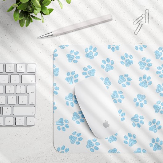 Doodle Paws, Hundepuws, Baby Blue Paws Mousepad