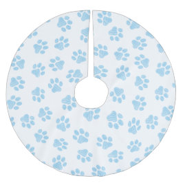 Doodle Paws, Hundepuws, Baby Blue Paws Polyester Weihnachtsbaumdecke